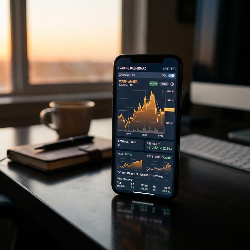 Piattaforma di trading crypto AI Ravilizia attiva su smartphone